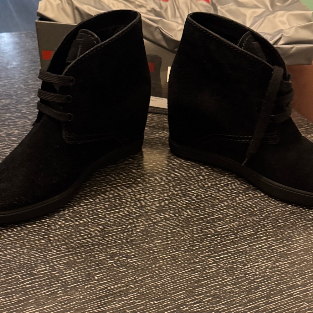 Prada Milano Wedge Bootie, blk, size 36.5, box and dust bag, excellent condition - Picture 8 of 10